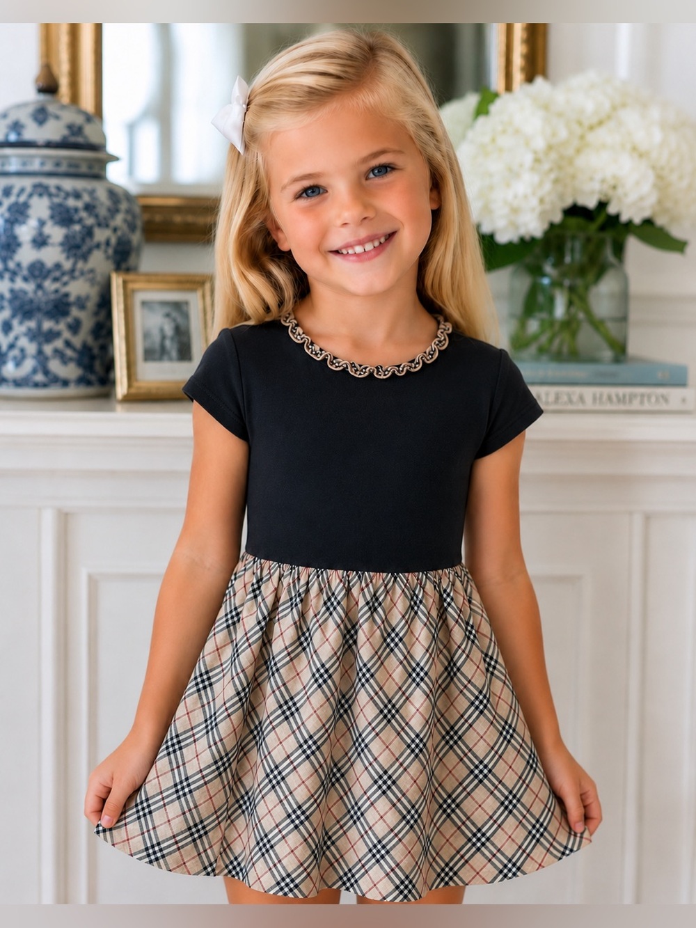 BURBERRY Nova Check Short Sleeve Girls Dress